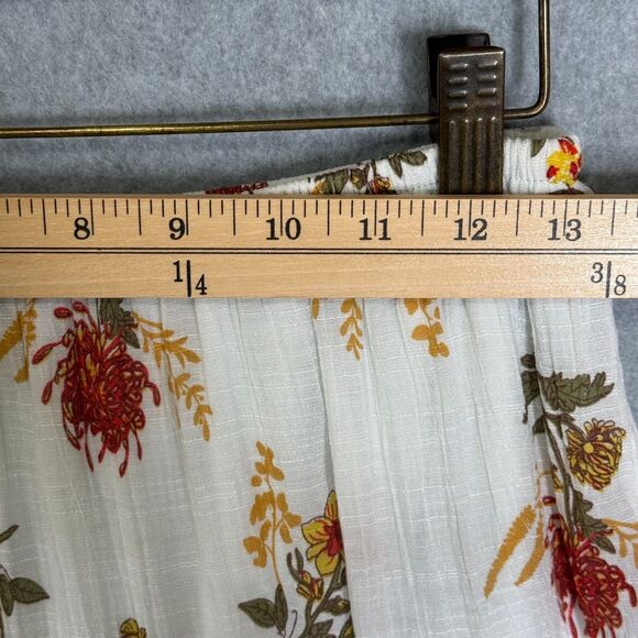 J Gee Fall Floral Tiered Maxi Skirt Sz M Cream Fairy Boho Coquette Festival - Picture 14 of 16